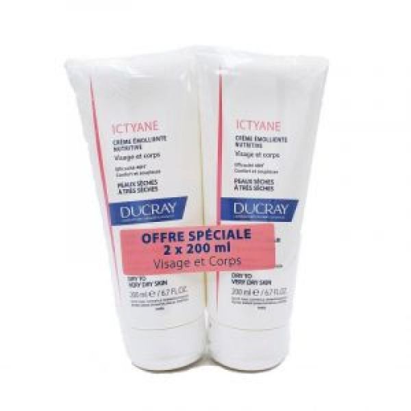 Ducray Ictyane crème émolliente nutritive tube de 2x200ml