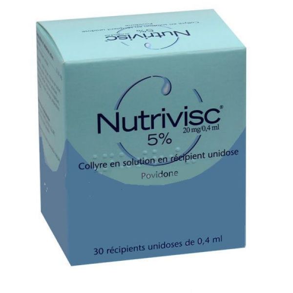 NUTRIVISC 5 POUR CENT (20 mg/0,4 ml), collyre en solution en récipient unidose
