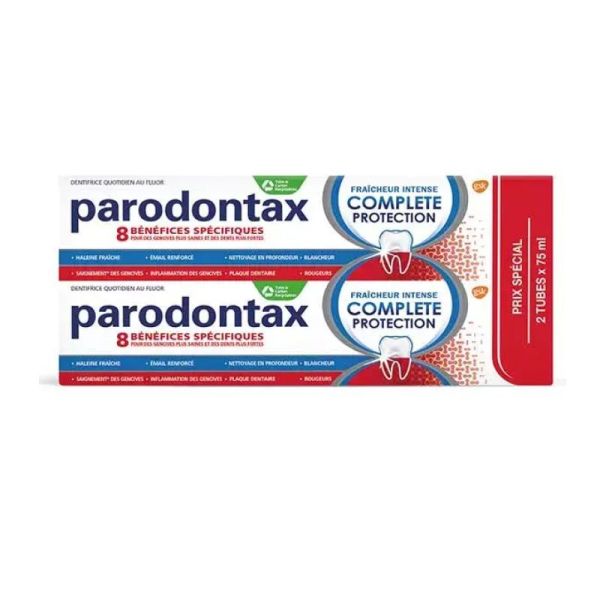 PARODONTAX Dentifrice Fraicheur intense complete protection 2x75ml