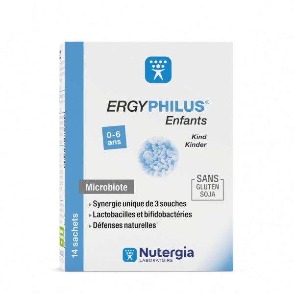 Nutergia Ergyphilus Enfant Complément Alimentaire à base de Probiotiques 14 Sachets