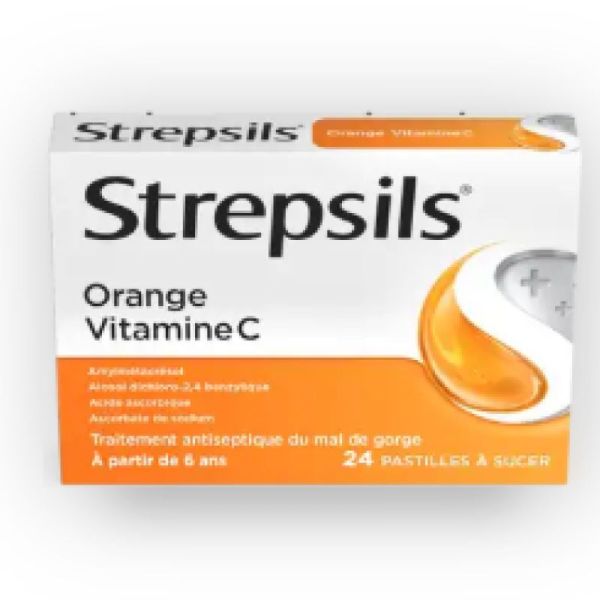 Strepsils Orange Vitamine C 24 pastilles