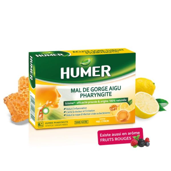 Humer Mal de Gorge aigu pharyngite 20 pastilles