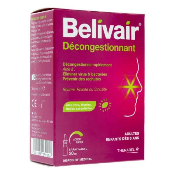 Belivair Décongestionnant spray nasal 20 ml