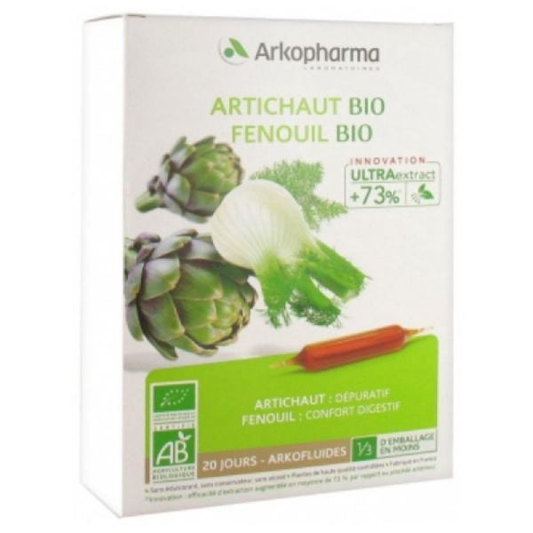 Arkopharma Arkofluides Artichaut Fenouil Bio 20 Ampoules