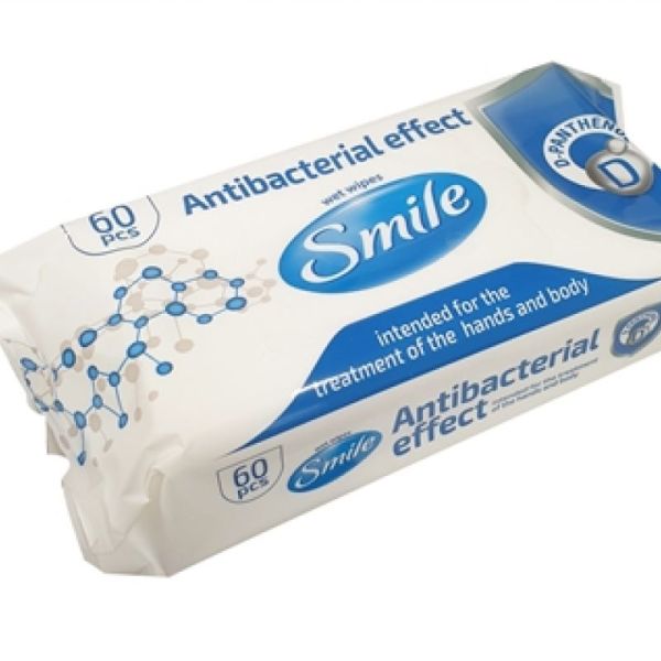 Lingettes Antibactriennes Smile Pqt 60