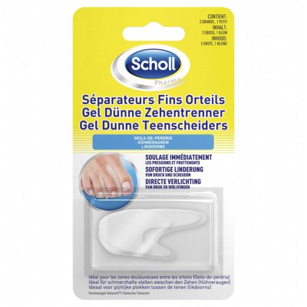 SCHOLL Séparateurs fins pour orteils boite de 3 / 2 formats