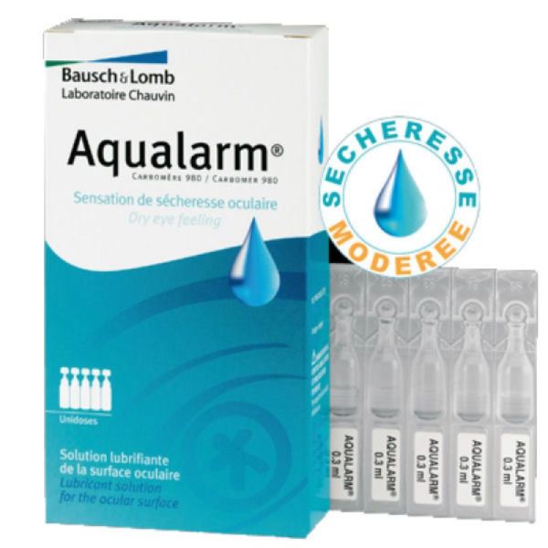 Bausch + Lomb Aqualarm Solution Lubrifiante de la Surface Oculaire en Unidoses