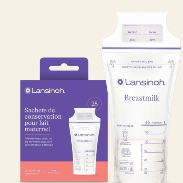 Lansinoh Sachets de Conservation pour Lait Maternel x25