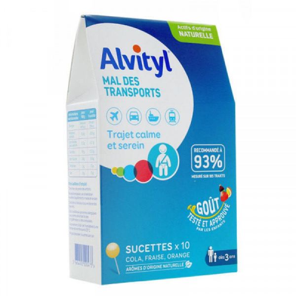 Alvityl Mal des Transports 10 Sucettes