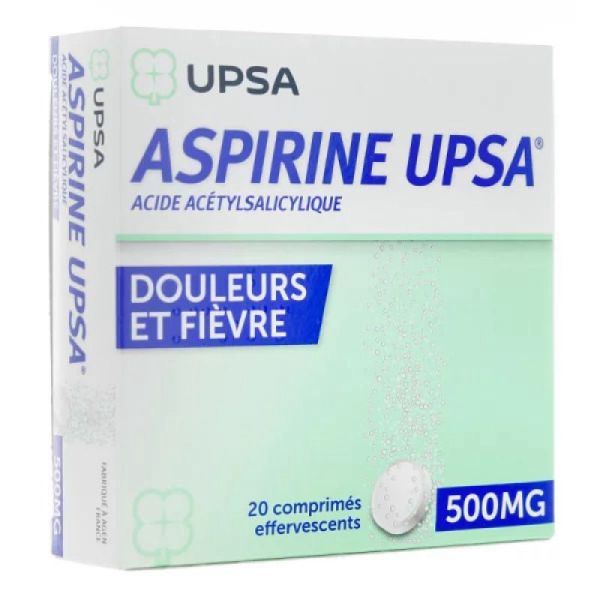 UPSA aspirine 500 mg 20 comprimés effervescents