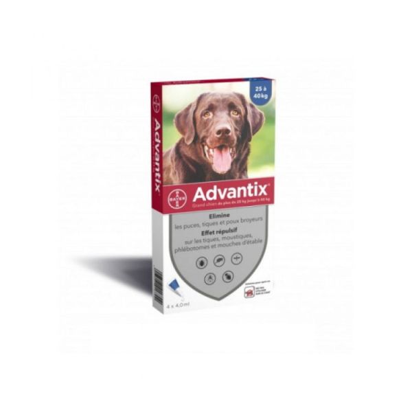 Advantix Grand Chien 25kg 4 Pipettes