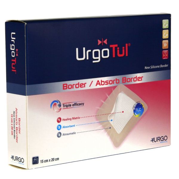 URGOTUL Pansement interface, technologie lipido-colloïde, TLC 15 x 20 cm Boîte/10