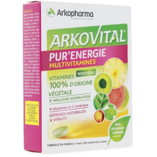 Arkovital Pur'Energie multivitamines 30 comprimés