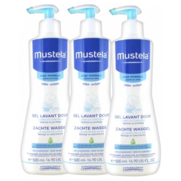 Mustela Gel Lavant Doux 500 ml Lot x 3