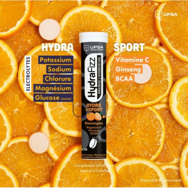 Hydrafizz HYDRA + sport 16 comprimés