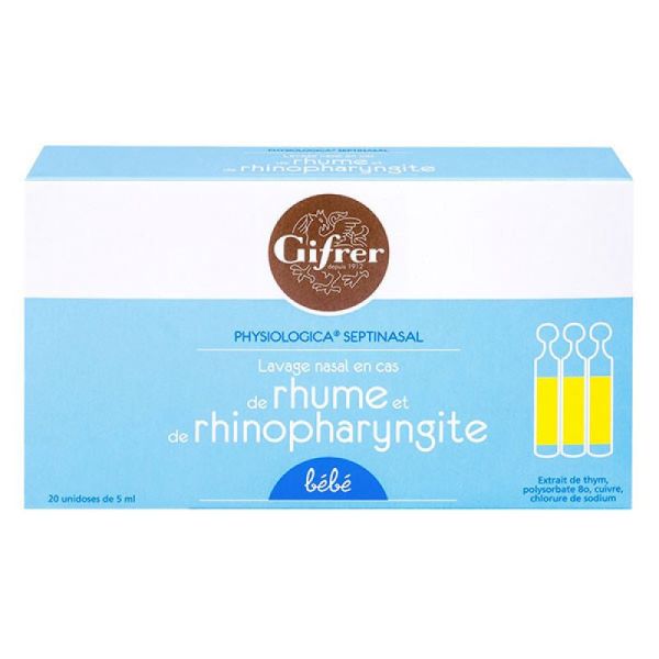 Gifrer Bébé Physiologica Septinasal Rhume Rhinopharyngite 20 Unidoses