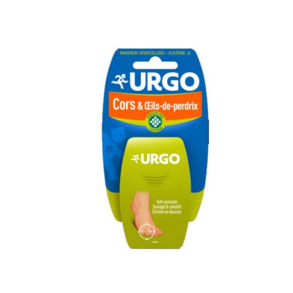 URGO Cors et Oeils de perdrix boite de 5 pansements hydrocolloïdes