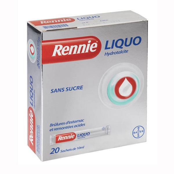 RENNIELIQUO SANS SUCRE, suspension buvable édulcorée à la saccharine sodique, 20 sachets-dose