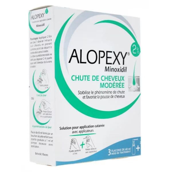 Alopexy minoxidil 2% solution 3 x 60 ml