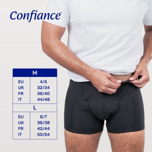 CONFIANCE Boxer absorbant taille M +5 inserts absorbants
