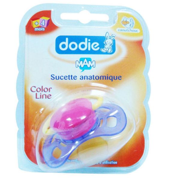 DODIE MAM COLOR LINE Sucette orthodontique pour nourrisson, silicone