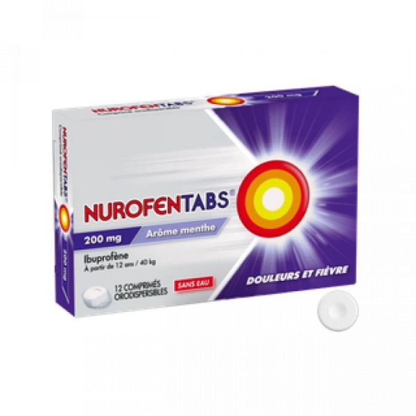 Nurofentabs 200mg Cpr disp menthe./12