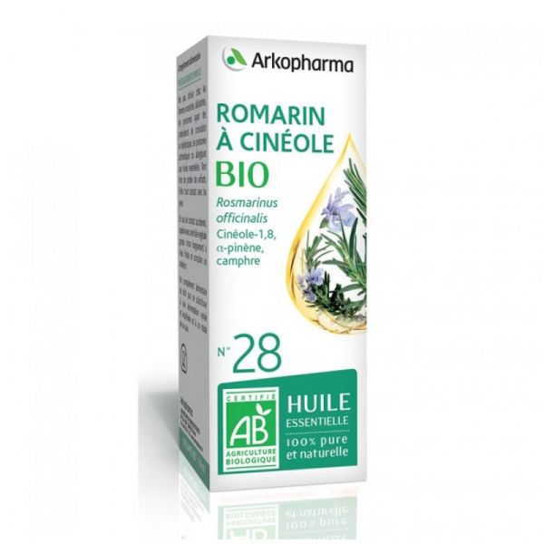 HUILE ESSENTIELLE N°28 ROMARIN A CINEOLE BIO 10ML ARKOPHARMA HUILE ESSENTIELLE N°28 ROMARIN A CINEOL